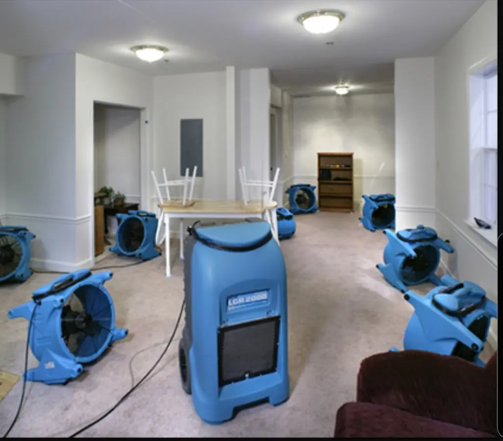 Air movers and dehumidifier setup for Water Extraction & Removal in McAlester